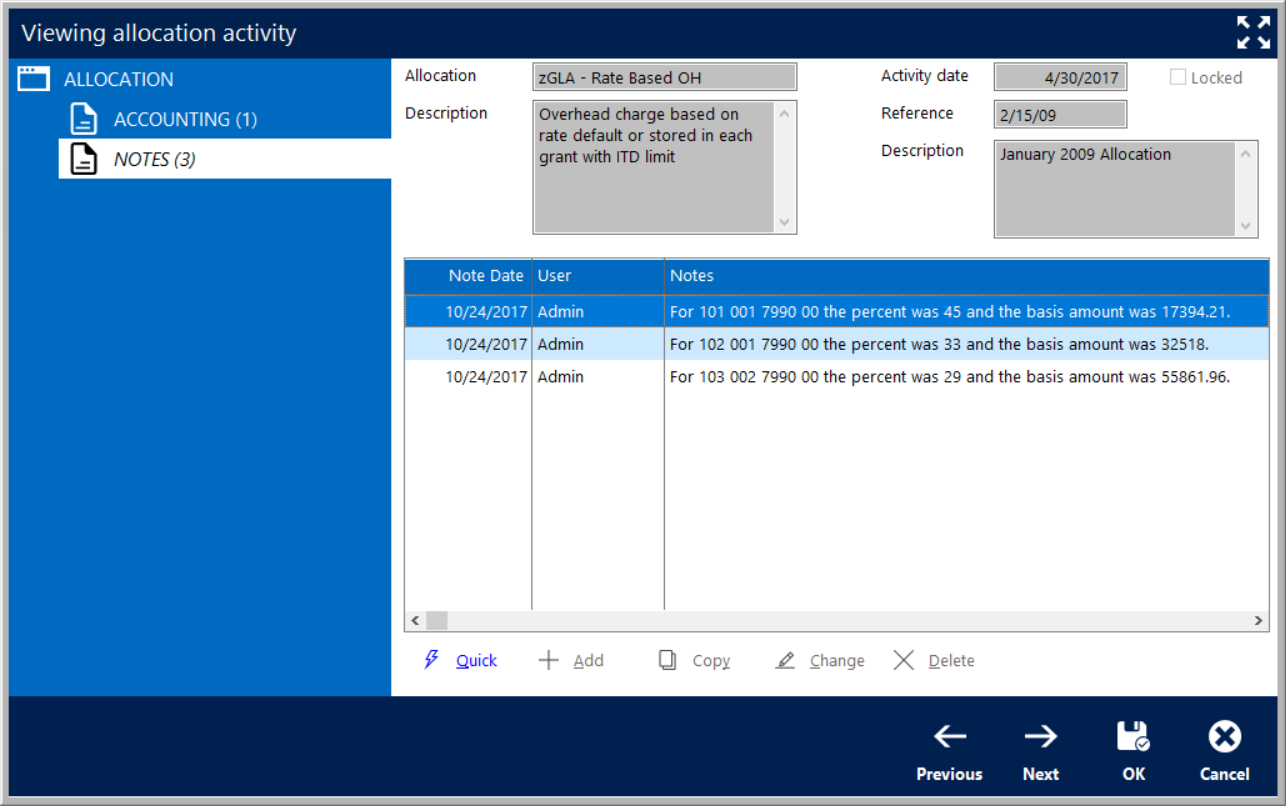 general ledger allocations audit trail 2021